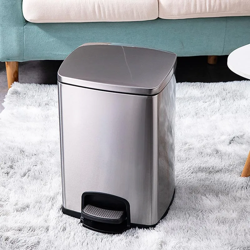 

Stainless Steel Trash Can Bathroom Garbage Large Capacity Luxury Trash Can Recycle Bin Narrow Cubo Basura Storage Baskets EB5LJT