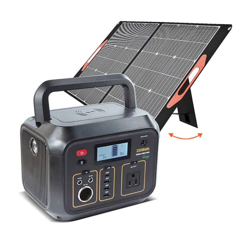 Generatore Di Energia Solare Portatile 318Wh Powerstation 330W Batteria Con Pannello Per Il Campeggio
