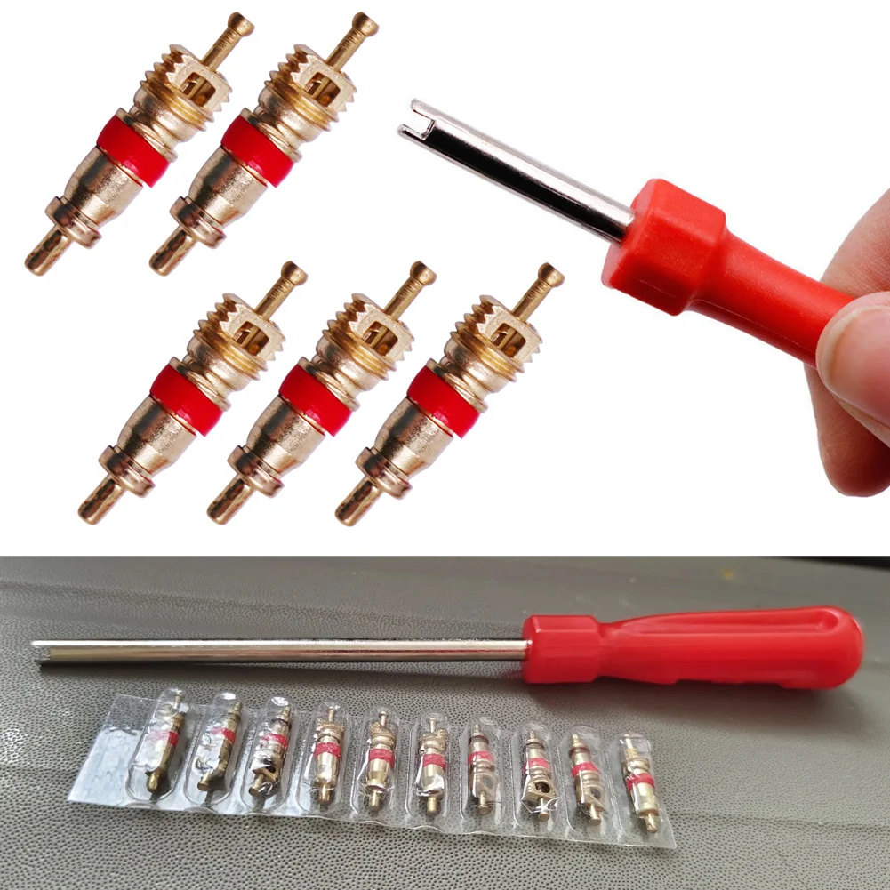 Slotted Handle ยางวาล์ว Stem Core Remover ไขควงเครื่องมือกําจัดรถจักรยานจักรยานรถจักรยานยนต์ยางซ่อมเครื่องมืออุปกรณ์เสริม 1