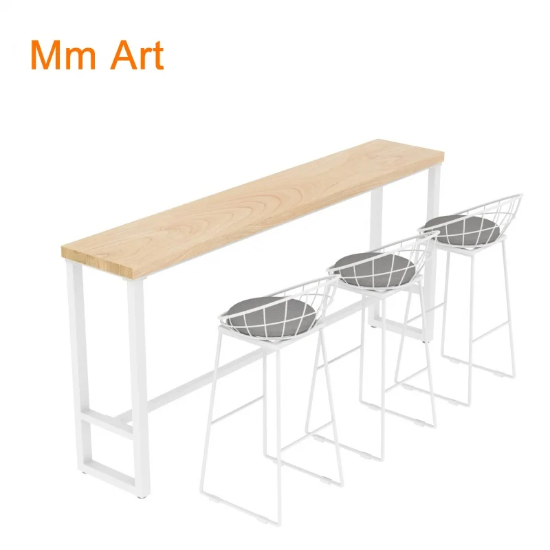 Simple Now Solid Wood Restaurant Milk Tea Coffee Shop Bancone Bar Nordic Leisure Creative