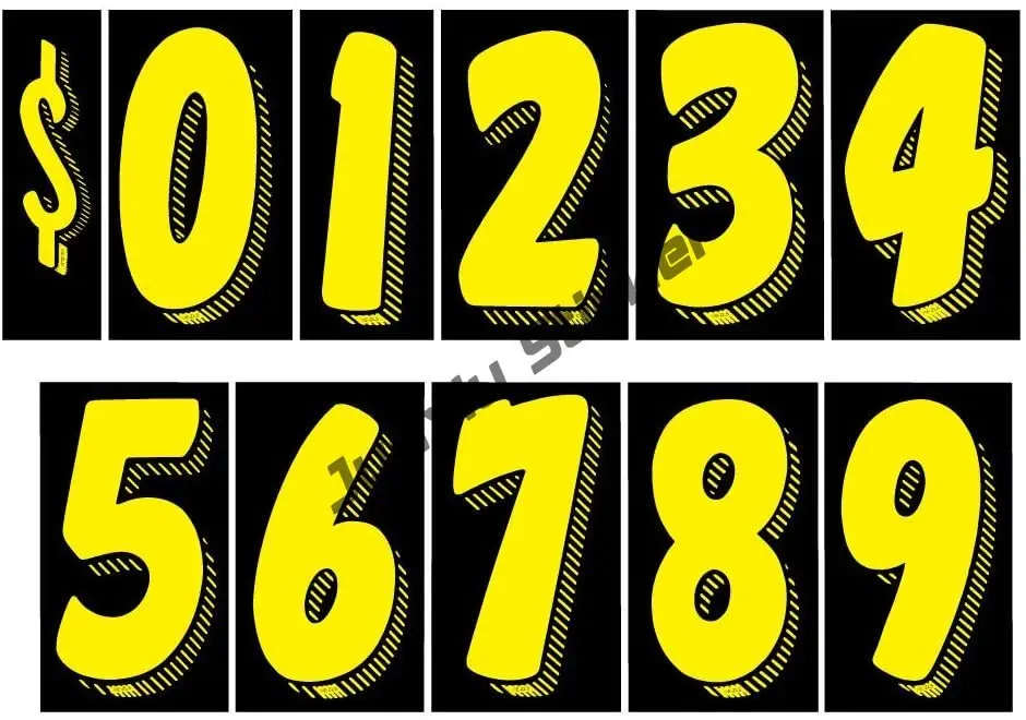 

Car Vinyl Decals for Cars Windshield Numbers 0123456789 Stickers Popular Creative Number Decal Motocross Racing car accessories