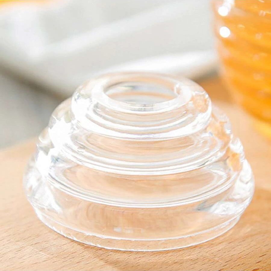 Creative Honeycomb Honey jar with stir stick Clear Storage jar Household sealed bottle with lid Food storage Kitchen tools
