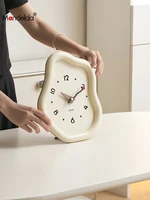 MandeldaCream Style Home Living Room Tabletop Clock Entrance Desktop Ornament TV Cabinet Clock Decoration 1