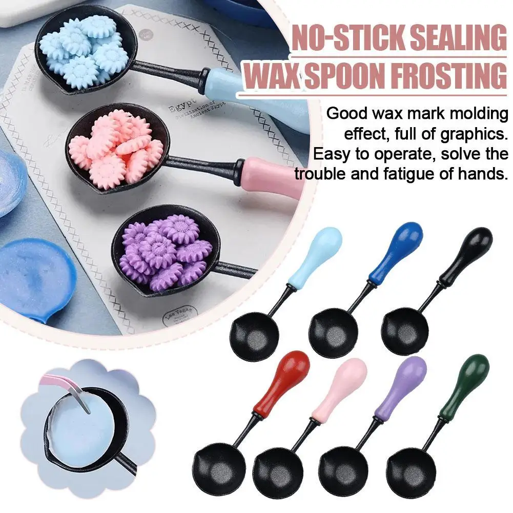 

New Sealing Wax Spoon Frosting With Wood Handle For DIY Sealling Wax Stamp Scrapbooking Envelope Invitation Gifts Crafts Decor