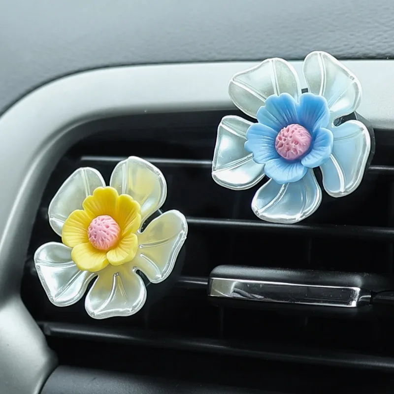 Clip de Perfume de flores para aire acondicionado de coche, ambientador Interior, Clip de aromaterapia, decoración, adornos de flores