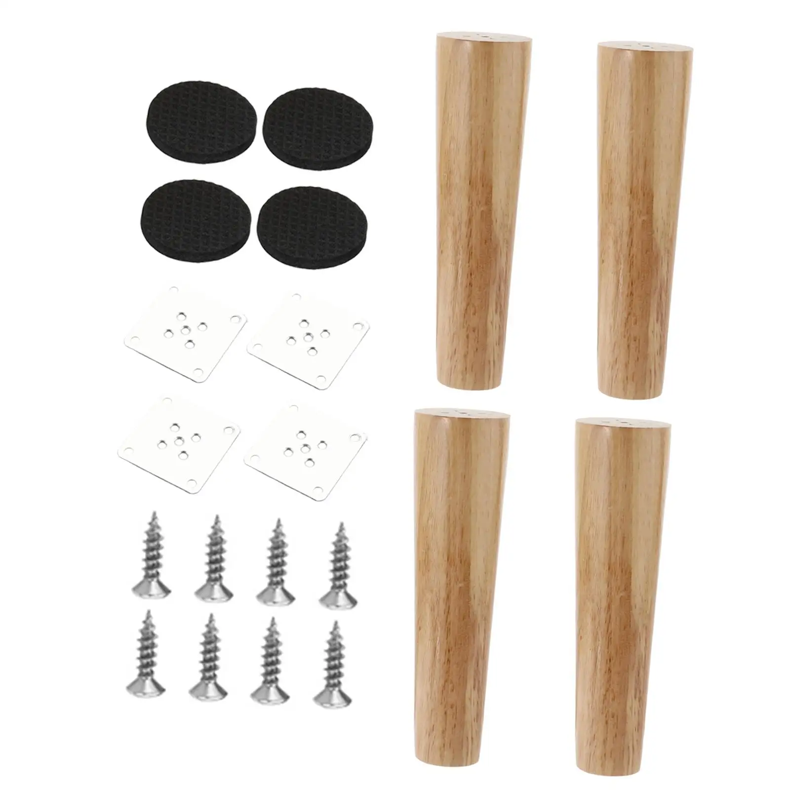 4 Pieces Wood Furniture Legs Support Couch Legs Furniture Feet Accessories for Bookcase TV Stand Table Ottoman NightStand