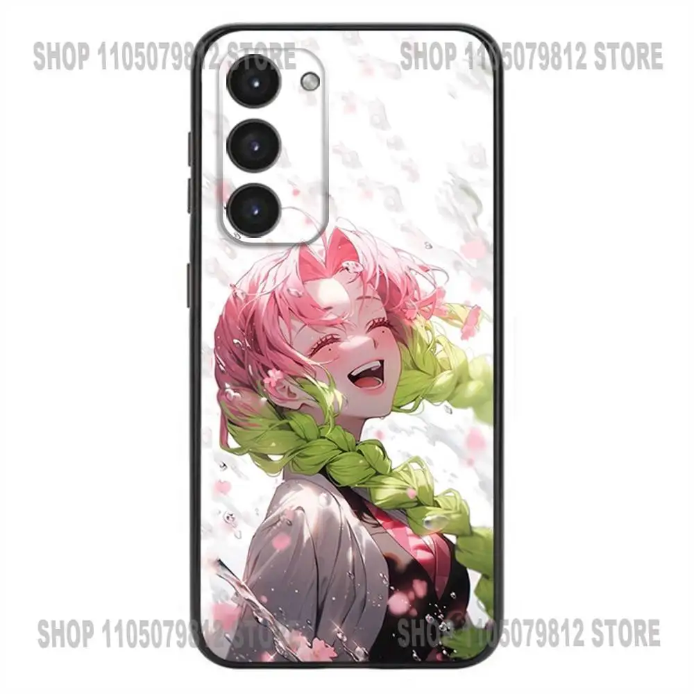 Elegant Mitsuri & Obanai Soft Silicone Black Phone Case
