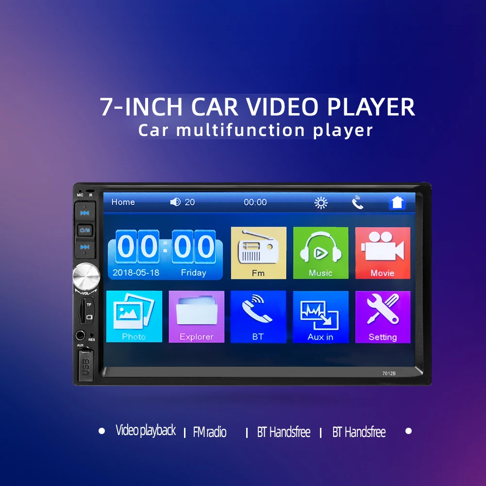 

Автомагнитола MP4 MP5, 7-дюймовый сенсорный экран, с камерой заднего вида, Bluetooth, FM, типоразмер 2 din