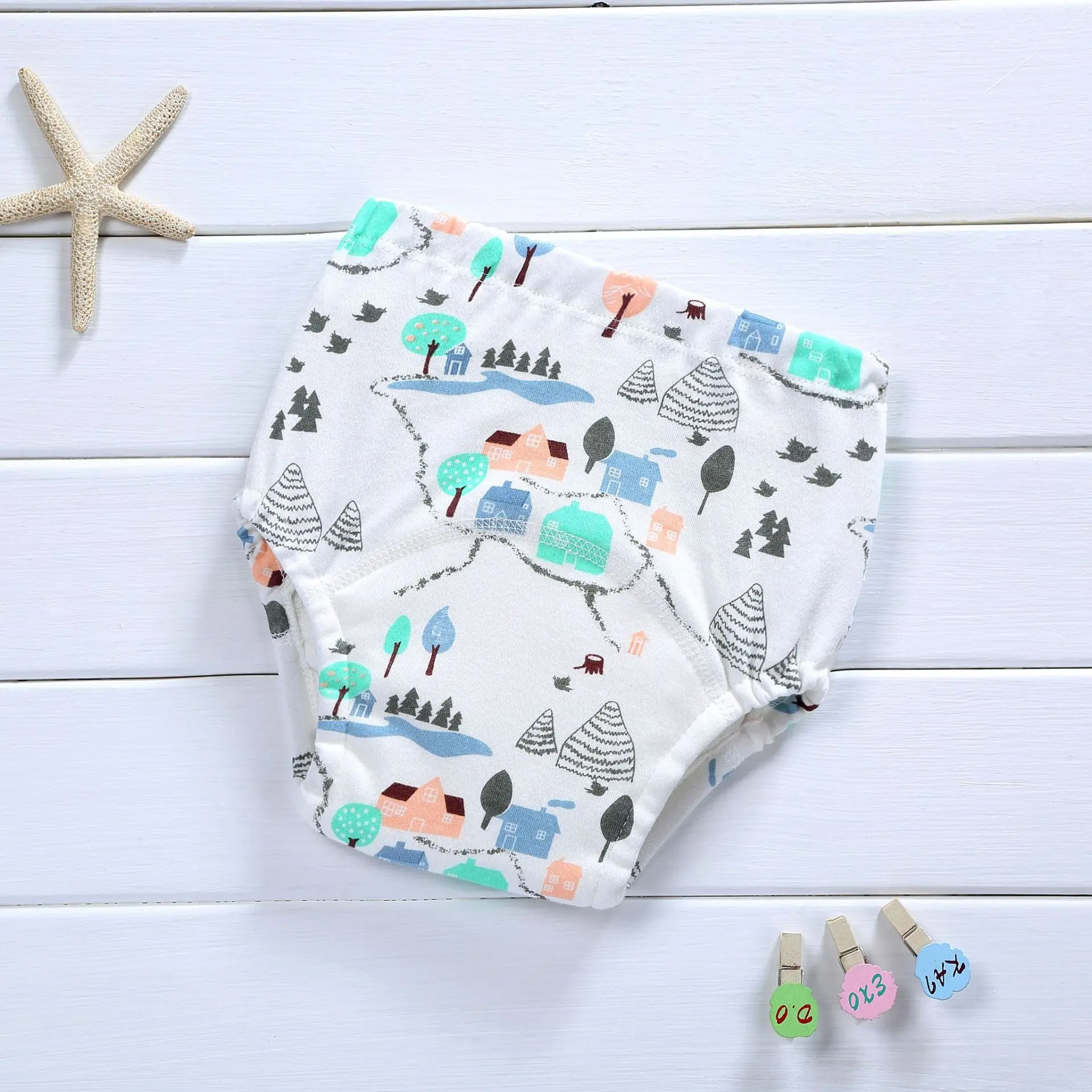 Baby Training Pants New Baby Waterproof Training Pants Cute Cotton Baby Diaper Infant Washable Shorts Nappies Panties Nappy Changing Underwear Cloth