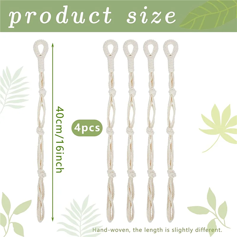 4 Pieces Macrame Plant Hanger Extender Rope Hanging Basket Extender Hanging Pot Holders