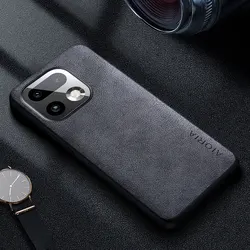 Premium Luxury Leather Retro Business Style Solid Color Phone Case for Realme 16 Pro Plus (GRAY)