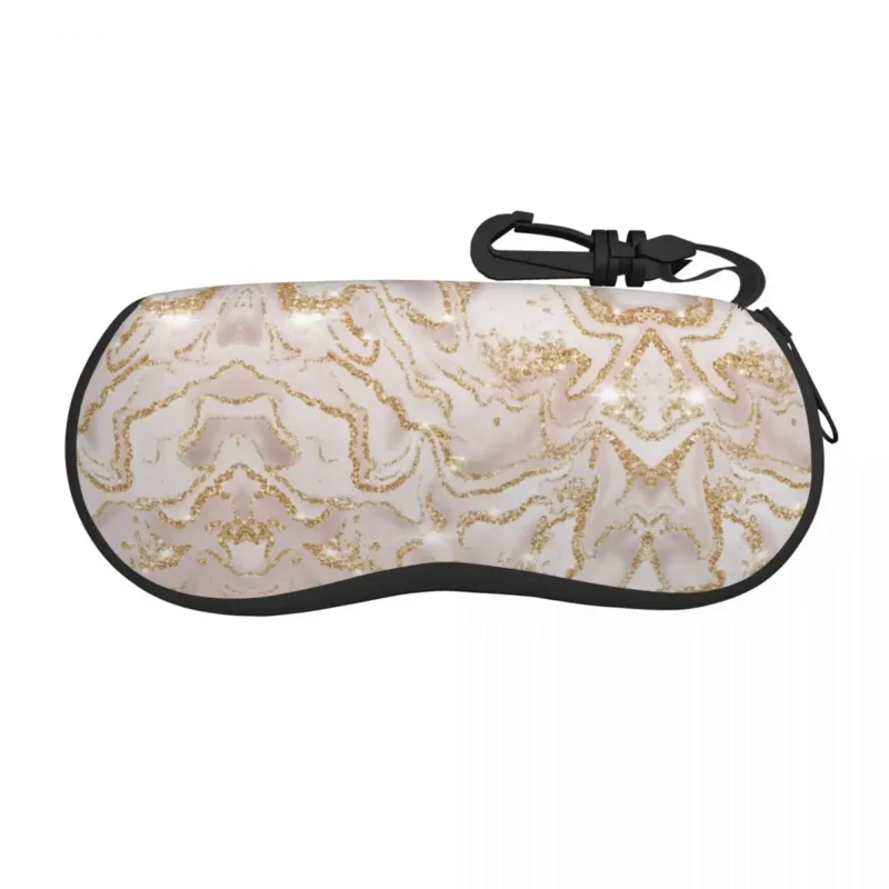 

Gold Marble Pattern Sunglasses Soft Case Neoprene Zipper Marble Geometric Print Shell Eyeglass Case Protective Box For Glasses