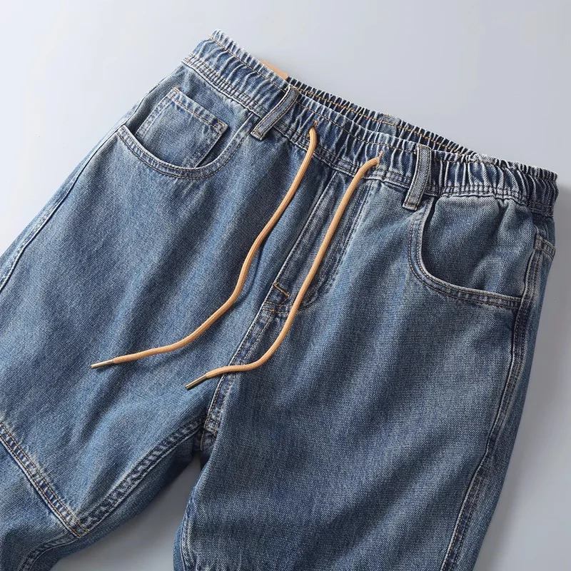 Retro Style Men's Jeans, Autumn Loose Denim Pants, Fashion Outdoor Jogger Pants, Japan Style Causal Pants