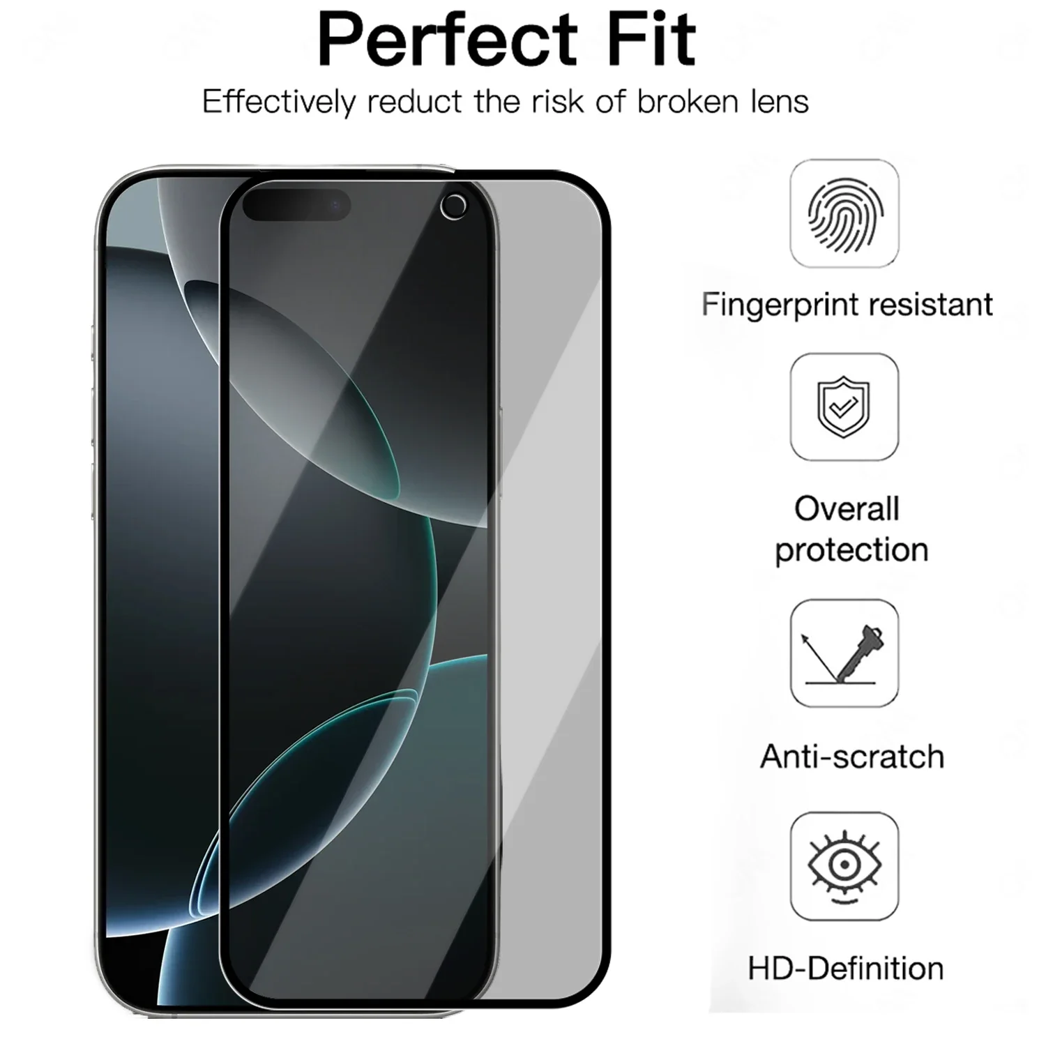 Anti-Spy Privacy Tempered Glass Screen Protector - Enhanced Protection Film