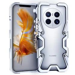 Luxury Shockproof Metal Bumper Case - Premium Aluminum Cover for Mate 40 RS (Silver)