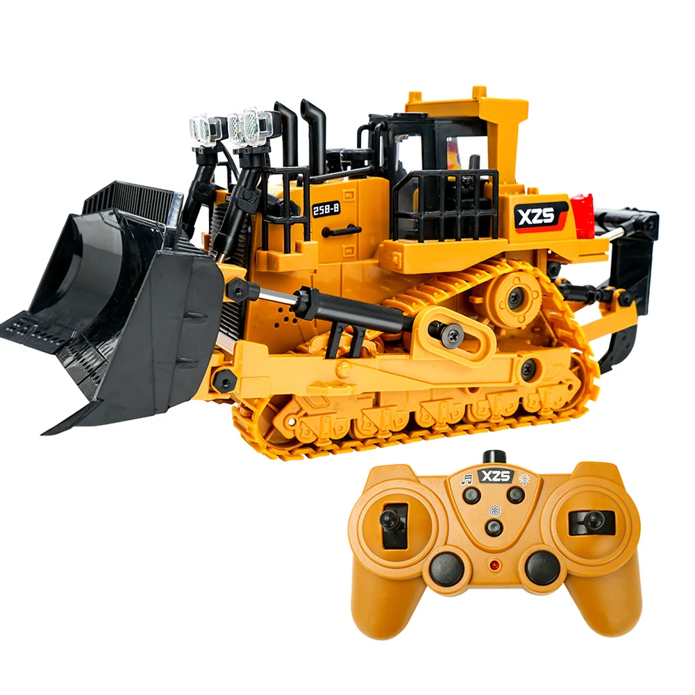 1:24 9CH Diecast Model Alloy RC Excavator Bulldozer Toys Remote Control Engineering Car Remote Control Tractor Electric Car Kid fast remote control cars