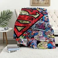 Cartoon Superhero comic Blanket Plush Nap Sofa rug S-Superman for Living Room Warm Office Bedroom Birthday Home Travel Kid Gifts 2