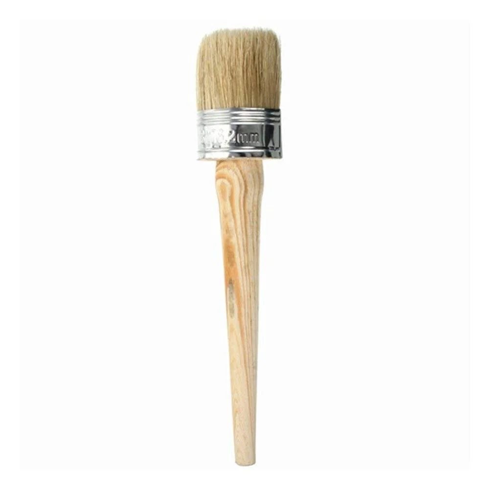 Round Chalk Paint Brush House Chip Paintbrush Circle Stencil with Bristle Pig Mane Paint Brushes