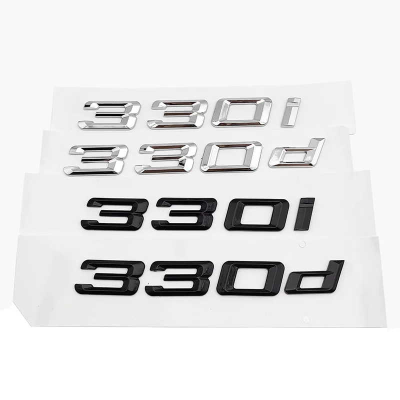 

3D ABS Chrome Letters Black Car Rear Trunk Badge Sticker Emblem 330i 330d Logo For BMW E46 E90 E91 E30 F30 Car Accessories