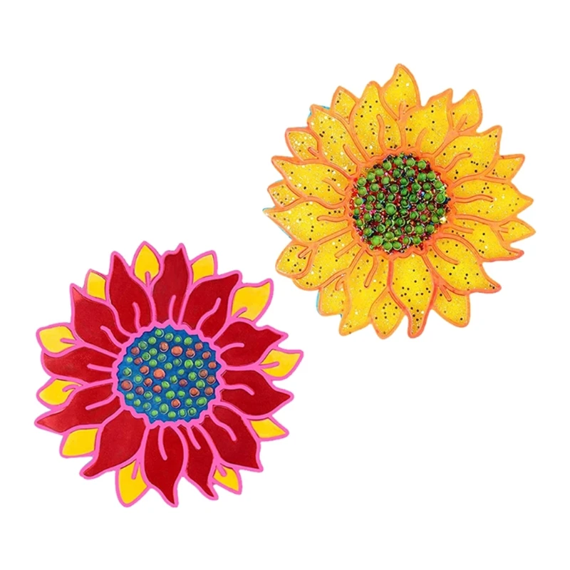 5 Pcs for Sun Flower Tray Epoxy Resin Mold DIY Serving Plate Casting Silicone Mo Drop shipping