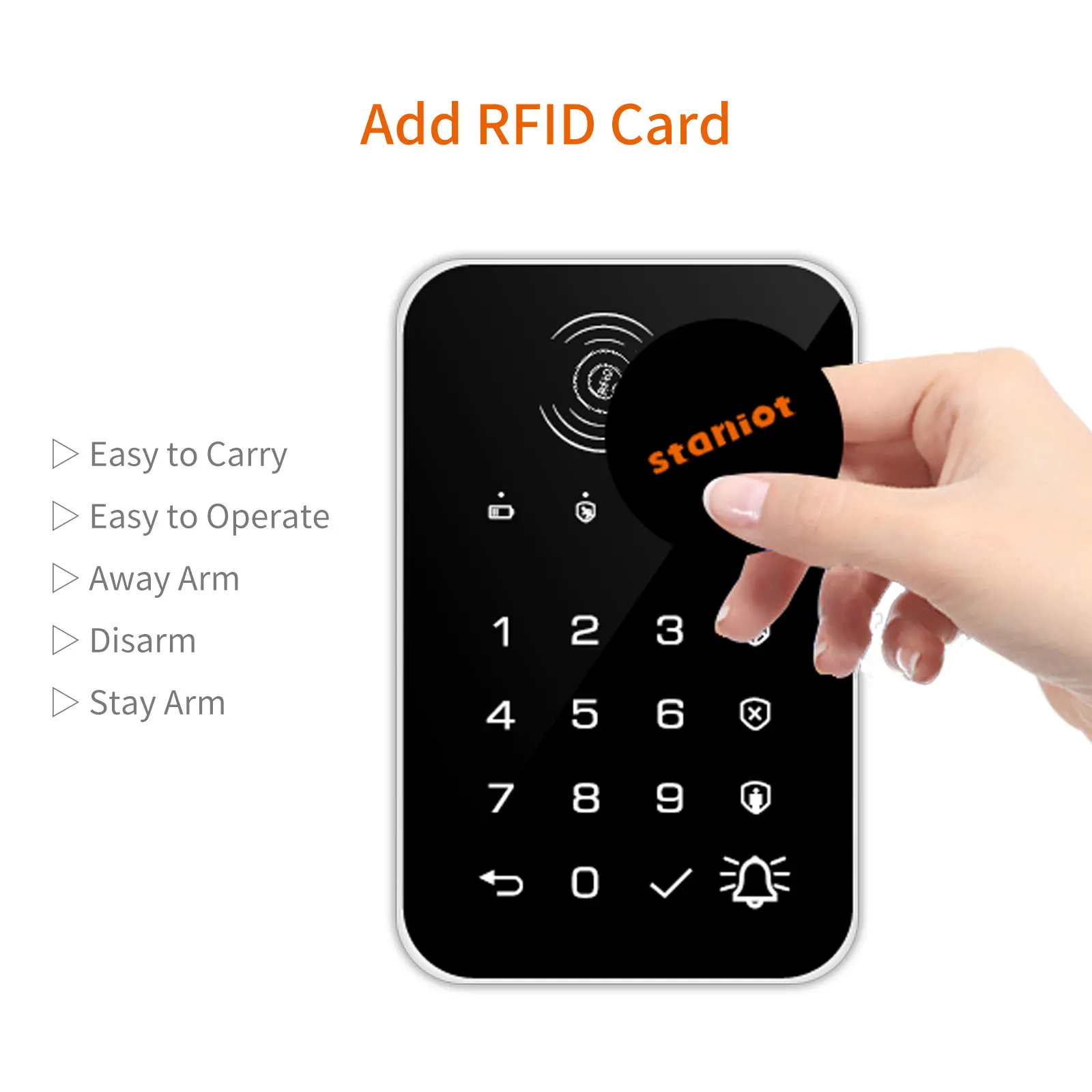 Staniot 433Mhz Drahtlose Touch Tastatur 2Pcs RFID Karte Arm Oder Entwaffnen Passwort Tastatur Für Tuya Smart Home Sicherheit alarm System,Heißer Verkauf in Deutschland, geeignet für 2G/GSM/4G Anti-Diebstahl-Host