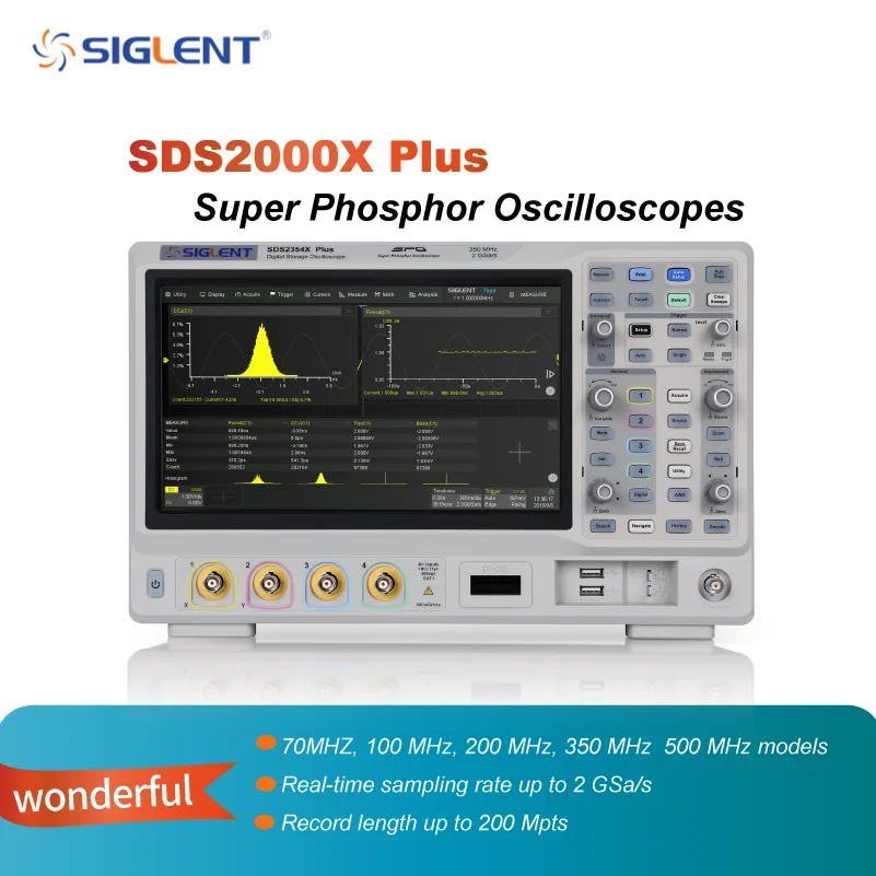 Siglent SDS2104XPlus/SDS2204XPlus/SDS2354XPlus/SDS2074XPlus/SDS2072XPlus 디지털 스토리지 오실로스코프 대역폭 350MHz