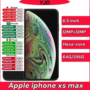 Used 98% New Apple iPhone XS MAX XSMAX 4GB LTE 6.5“ Super Retina 64GB 256GB ROM Hexa Core IOS A12 Bionic 4G Mobile Phone