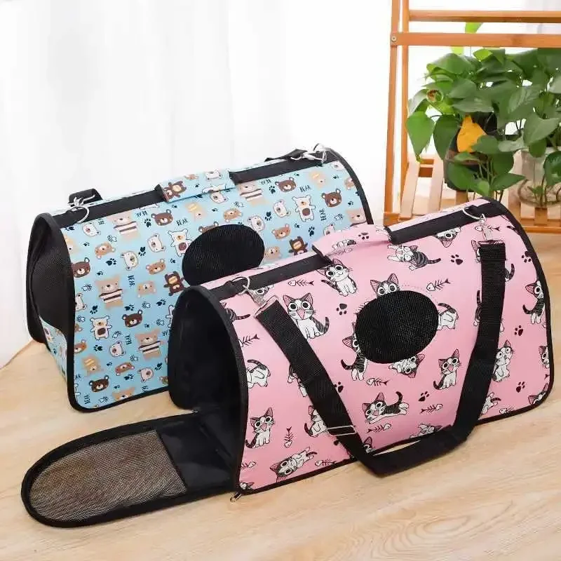 고양이Breathable Cat Carrier Bag Foldable Pet Dog Bags for Outdoor Large Capacity Handbag Colorful Cross-body Cat Bag for Small Dog