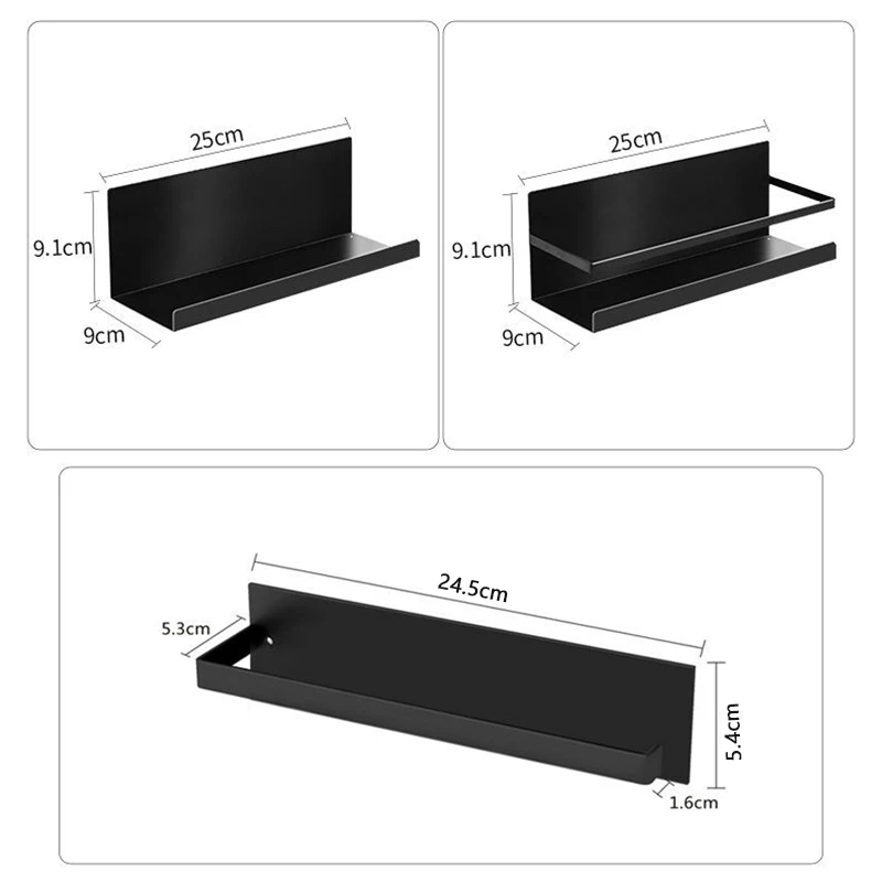 Magnetic Storage Shelf Refrigerator Side Spice Organizer Rack Punch Free Multifunction Carbon Steel Kitchen Paper Seasoning Rack 6