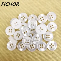 30/50pcs 11mm 4 Hole Pearl Resin Buttons Sewing Scrapbooking Clothing Home Crafts Handmade Accessories Card Making DIY Decor 1