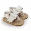 Classic Leather Baby Sandals Baby Boys Baby Girls Non-slip Solid Color Bow Baby Walking Soft Rubber Bottom Hundred Garden Shoes 5