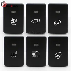 Blue LED Light Steering Wheel Heating Push Button Switch For Toyota Camry Prius Corolla Seat Ventilate Trunk Switch DC12V