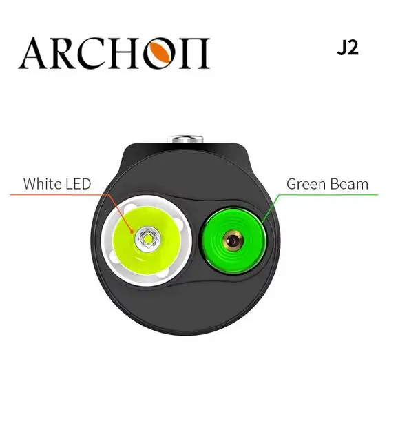 ARCHON J2 다이빙 손전등 1000루멘 백색광 및 녹색 빔 2 in1 스포트라이트 토치