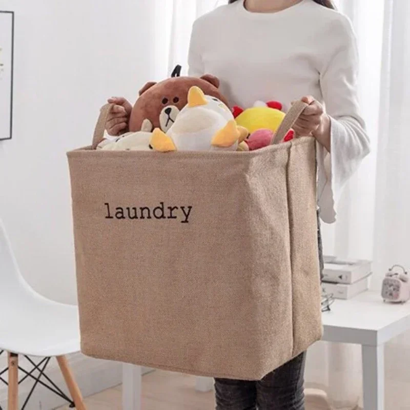

Dirty Thick Basket Handle Storage With Large Sundries Waterproof Linen Double Layer Clothes Laundry Super Folding