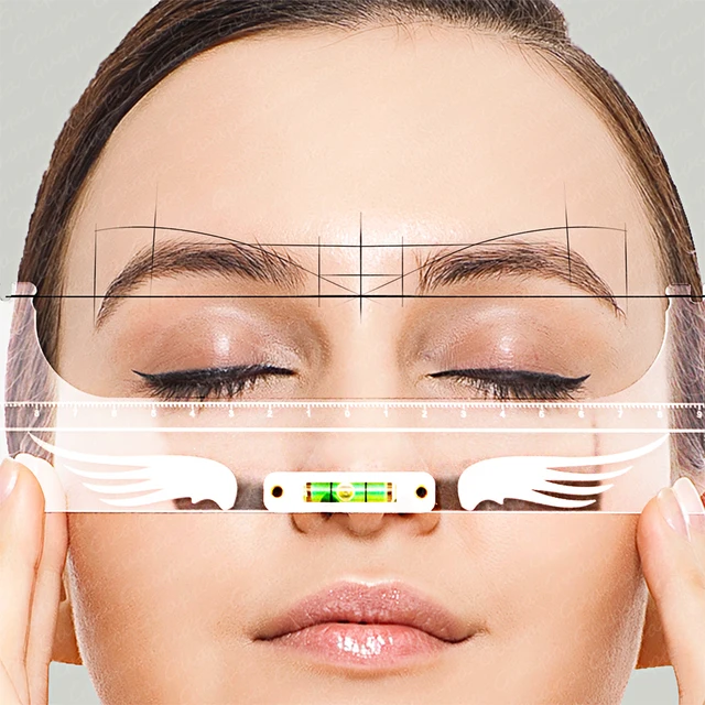 Semi Permanent Eyebrow Positioning Acrylic Marker Ruler Microblading Horizontal Tattoo Bead Mapping Ruler Measuring Brow Tool