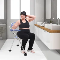 Shower Chair for Seniors Foldable Shower Stool with Side Handles and Backrest Height-Adjustable Shower Seat for Pregnant Women 1