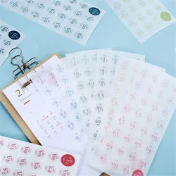 365 Days Calendar Stickers 12 Sheets DIY Diary Scrapbooking for Agenda Planner Stationery Sticker Decorations Journal Supplies