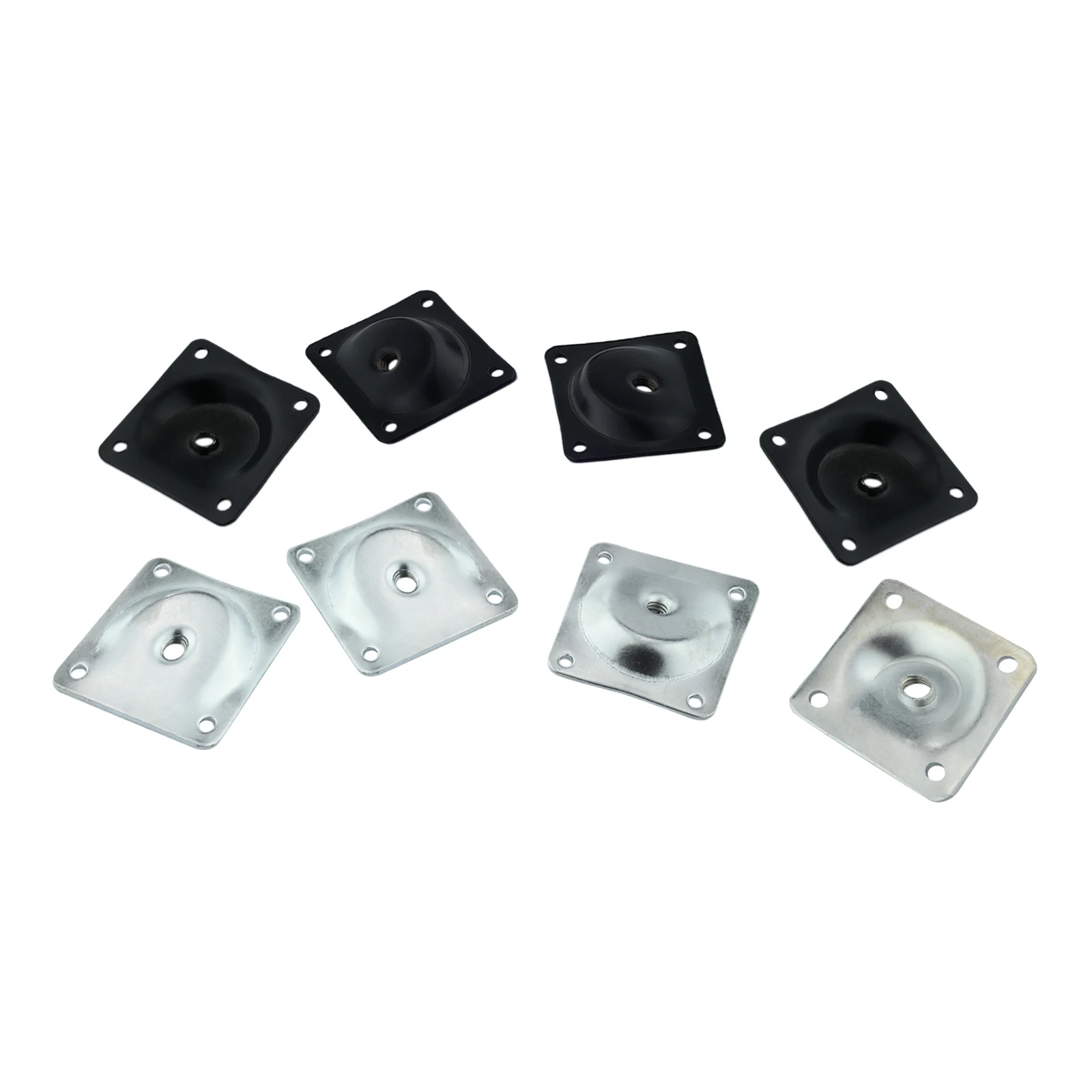 4pcs Black Silver Iron Mounting Furniture Attachment Bracket Leg Bevel Plates 58mm/2.28in Support Table Chair Sofa Chest Repair