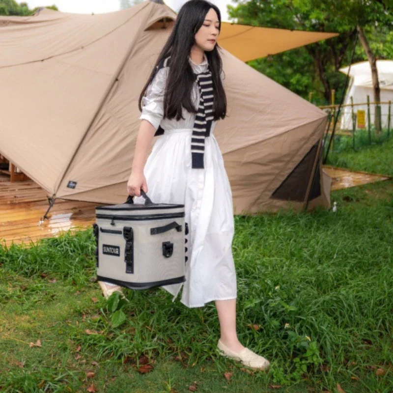 Waterproof Food Thermal Bag Insulated TPU Soft Ice Cooler Backpack Foldable Insulated Lunch Travel Picnic Zipper Cooler Bag