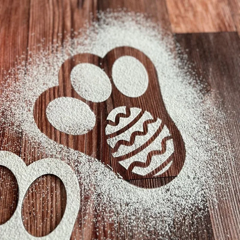 Easter Rabbit Foot Print Stencil Floor Bunny Foot Print Template Reusable Stencil Boxwood 1 Piece
