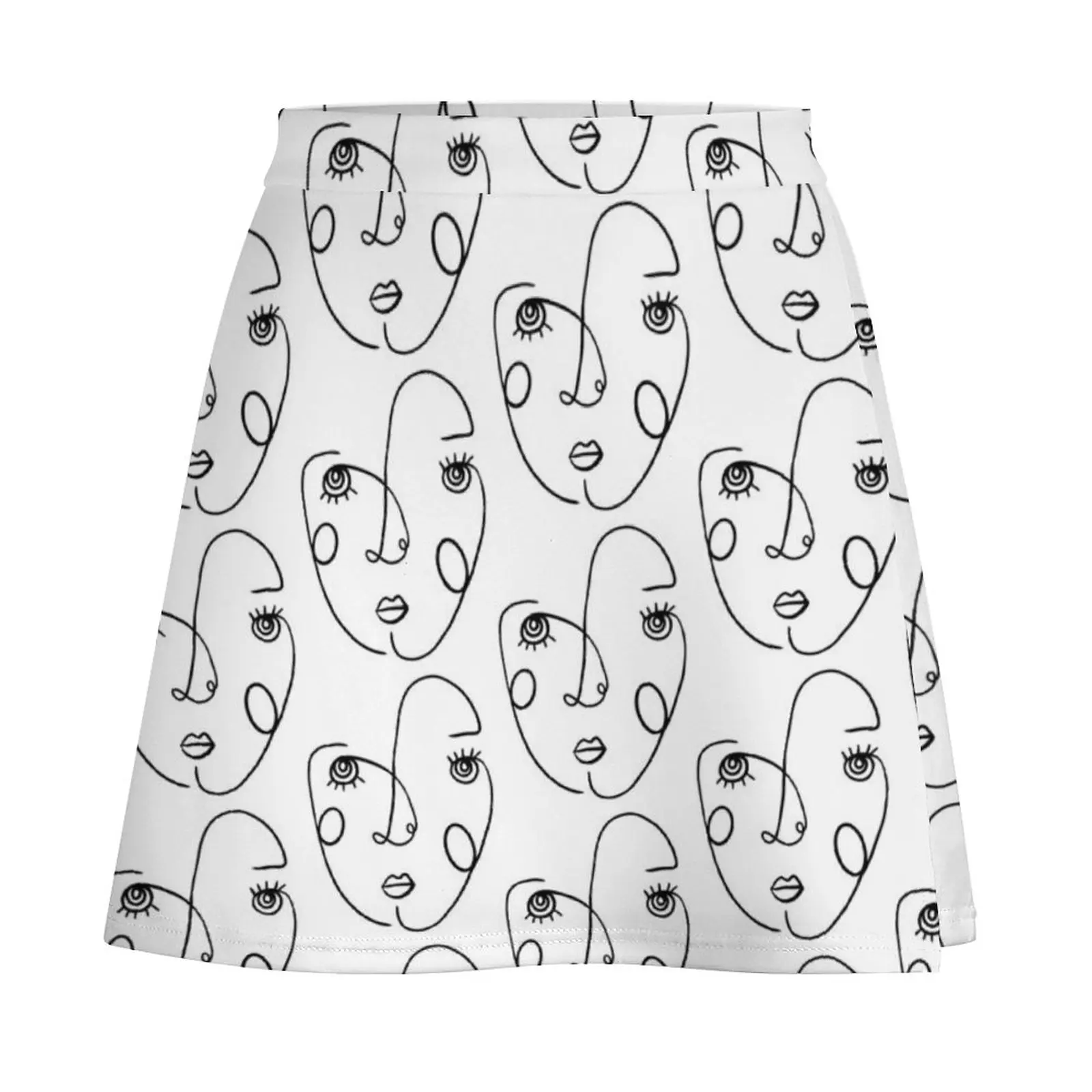 Line drawing face Mini Skirt short skirt for women Women's clothing