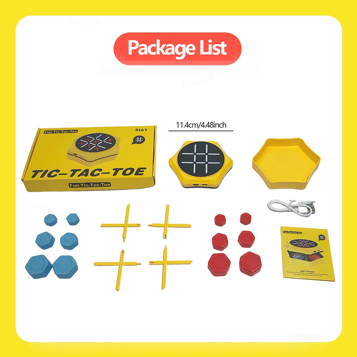 5 in 1 AI Electronic XO Tic Tac Toe Game Portable Brain Chess Travel Games Puzzle Educational Toys Gift for Kids Boy Girl