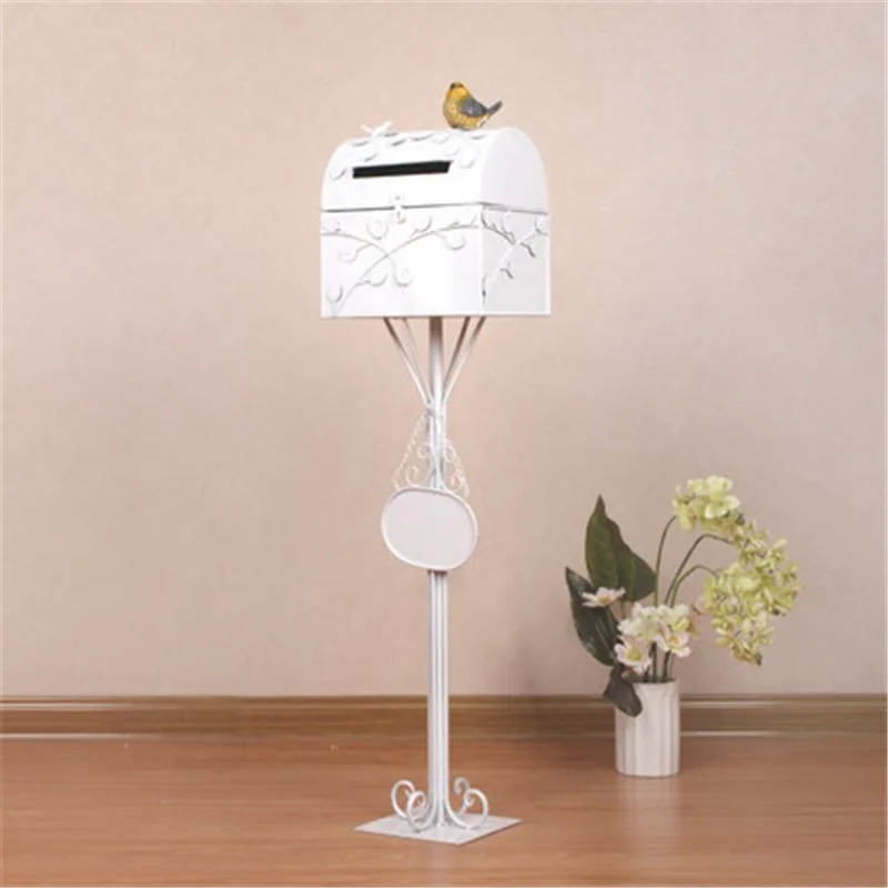 

European-Style Wrought Iron Villa Letter Box Mailbox Outdoor Rain-Proof Inbox Box Wedding Props Mailbox Inbox
