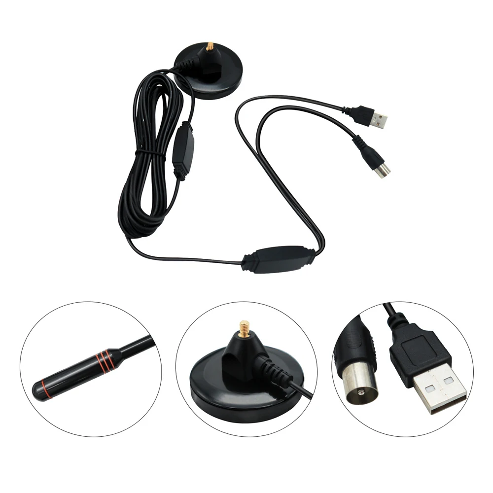 4K/1080P HD Digital Indoor TV Antenna with Signal Amplifier Magnetic Base VHF/UH