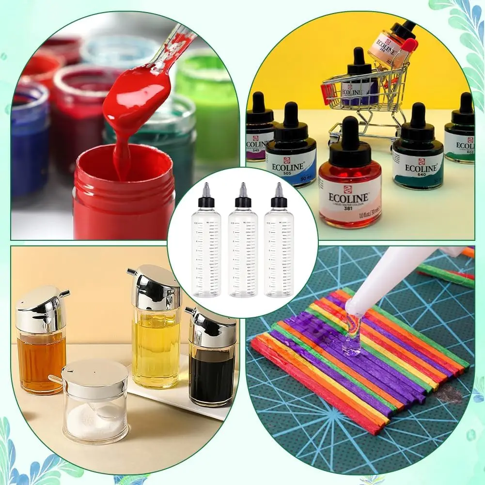 1Pcs 30ml/60ml/100ml/120ml/250ml Plastic PET Juice Liquid Capacity Dropper Bottles Twist Top Cap Tattoo Pigment Ink Containers 5