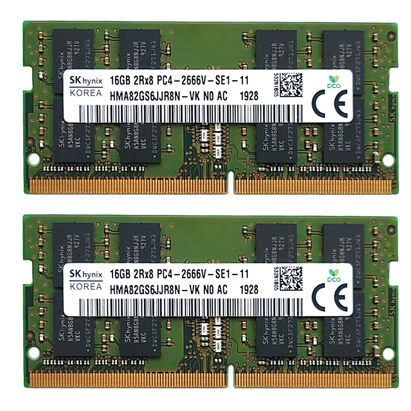 SK Hynix DDR4 16GB 2666MHz SODIMM RAM 2Rx8 PC4-2666V 1.2V ノート