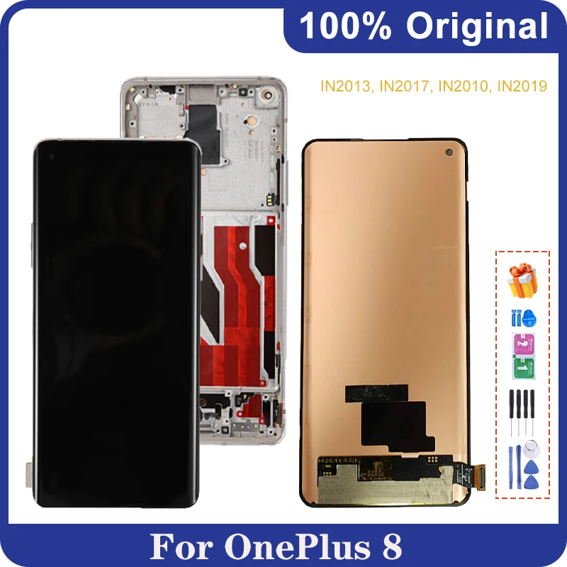 

Original 6.55" LCD For OnePlus 8 AMOLED Display Touch Screen Digitizer Assembly For 1+8 IN2013 IN2017 IN2010 Replacement