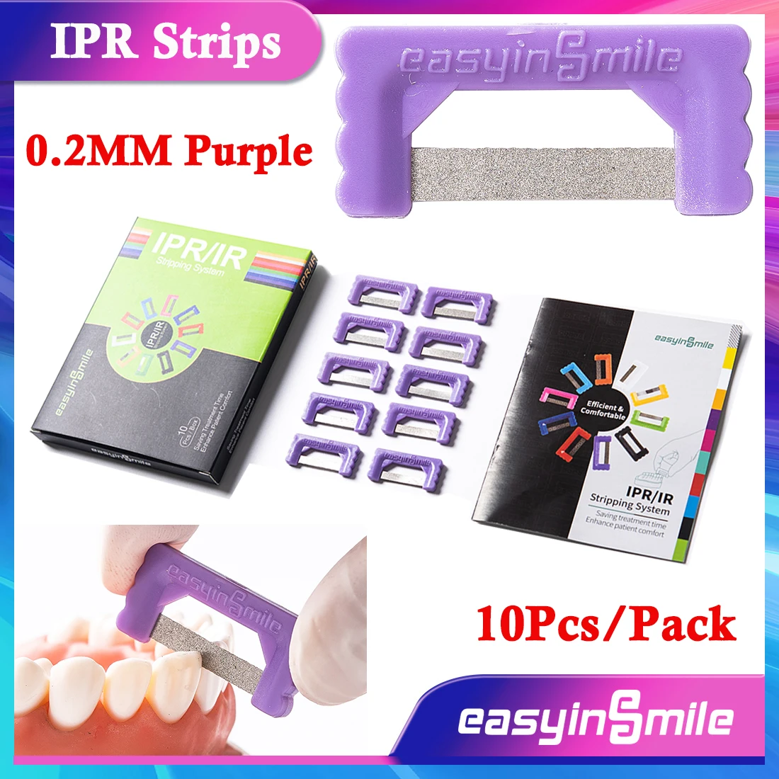 EASYINSMILE 10Pcs Dental Quick Strips Orthodontic IPR Strips 0.2MM