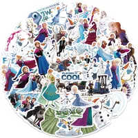 50PCS Disney Frozen Anna Elsa Movie Stickers Anime Decal Skateboard Laptop Motorcycle Cute Kawaii Cartoon Sticker Pack Kids Toy 1