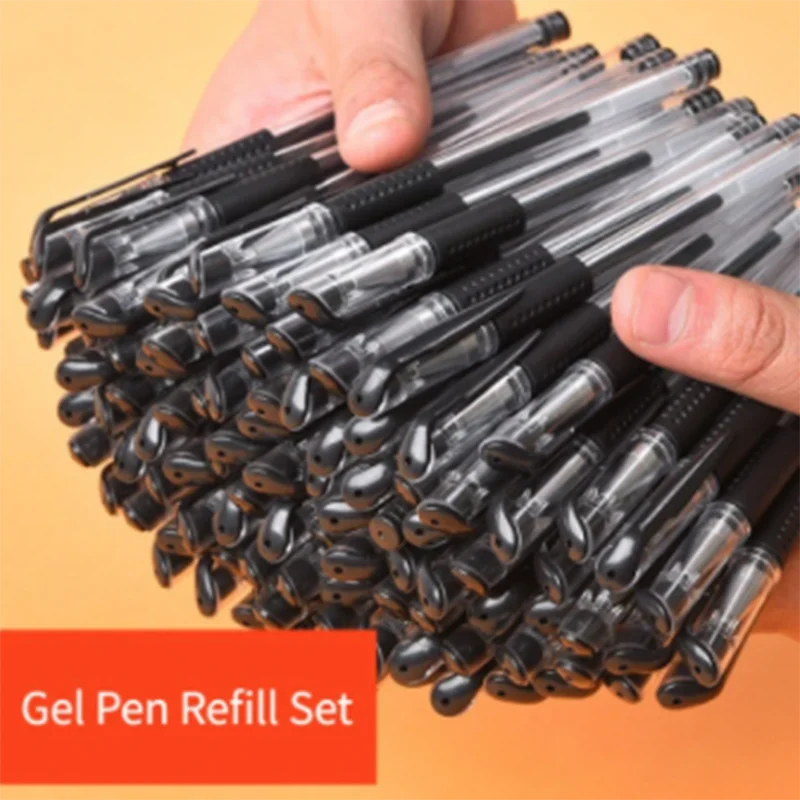 

Гелевая ручка + набор стержней 0,5 мм, 30 шт., шариковые черные, синие, красные чернила, цветные ручки для студентов, школы, офиса, канцелярские принадлежности, инструмент для письма